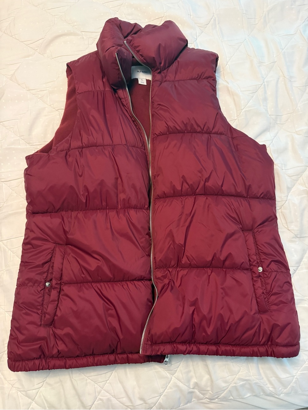 Old Navy Quilted Puffer Vest - Wine